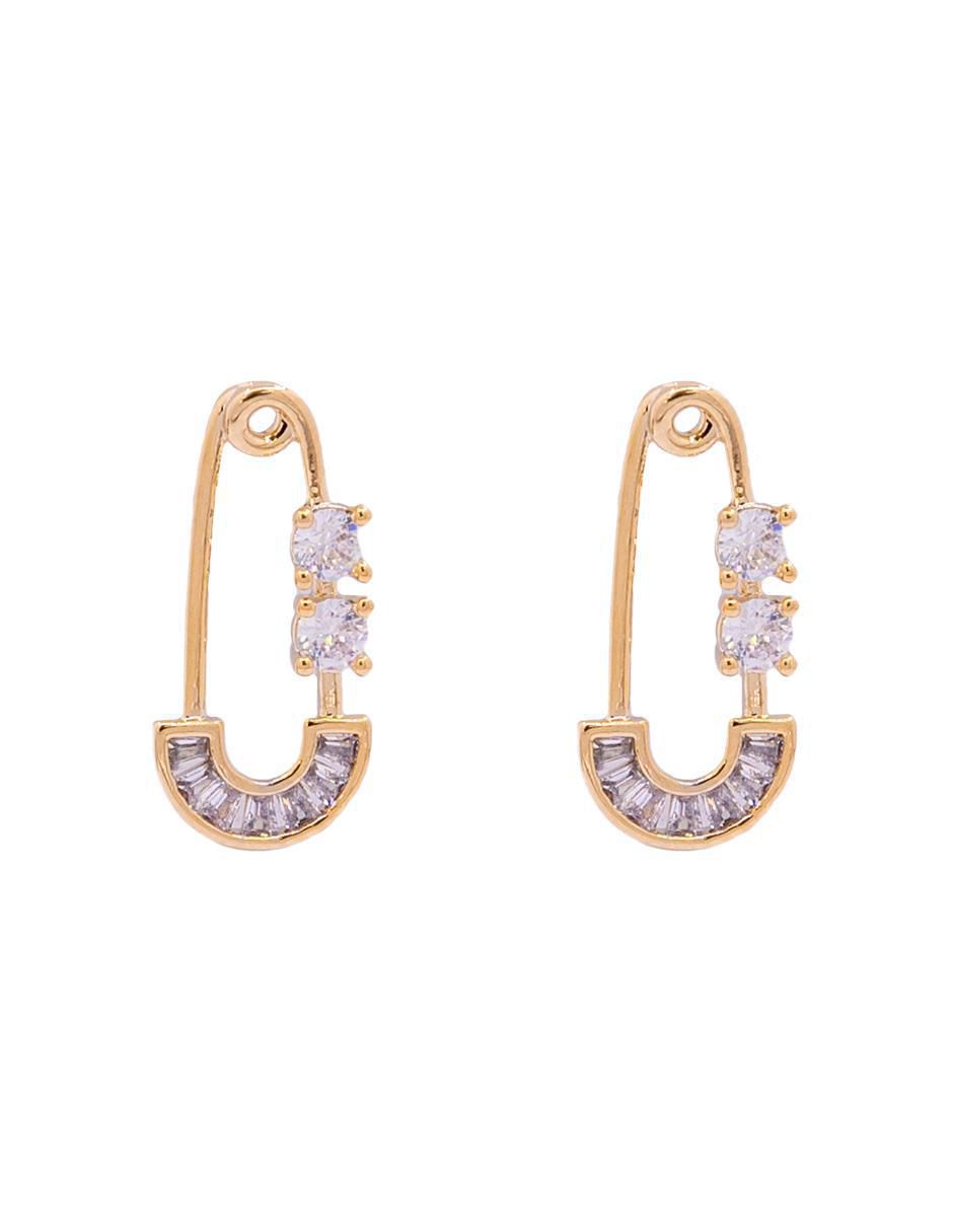 Aretes de candado con acabado pavé zirconia Aretes de candado con acabado pavé zirconia