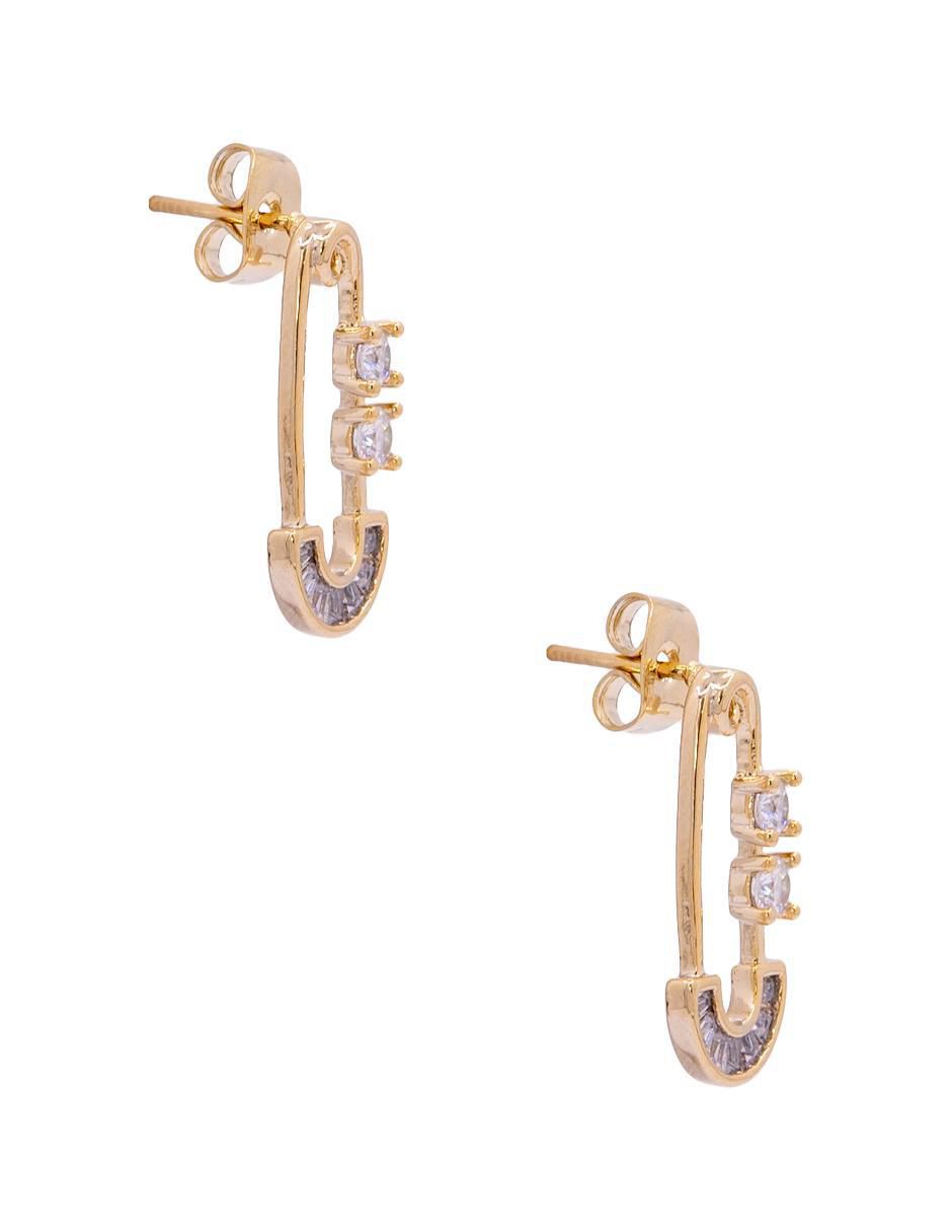 Aretes de candado con acabado pavé zirconia 2