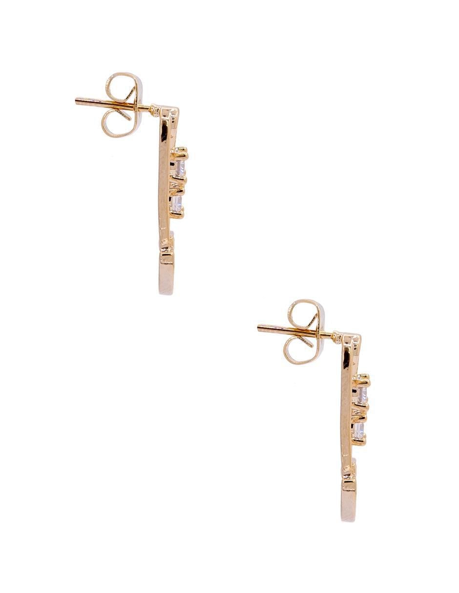 Aretes de candado con acabado pavé zirconia 3