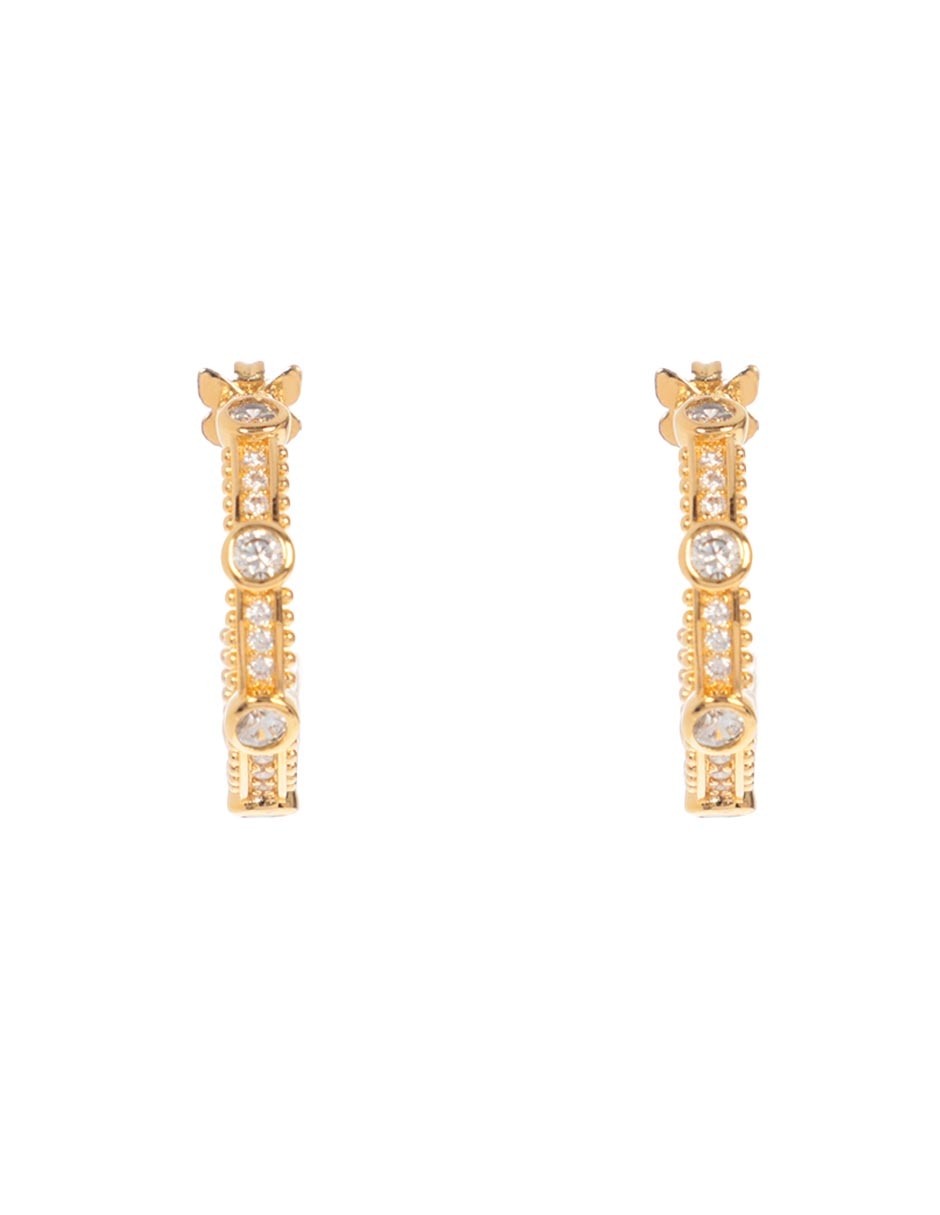 Arracadas Water Drop con acabado baño de oro circonita