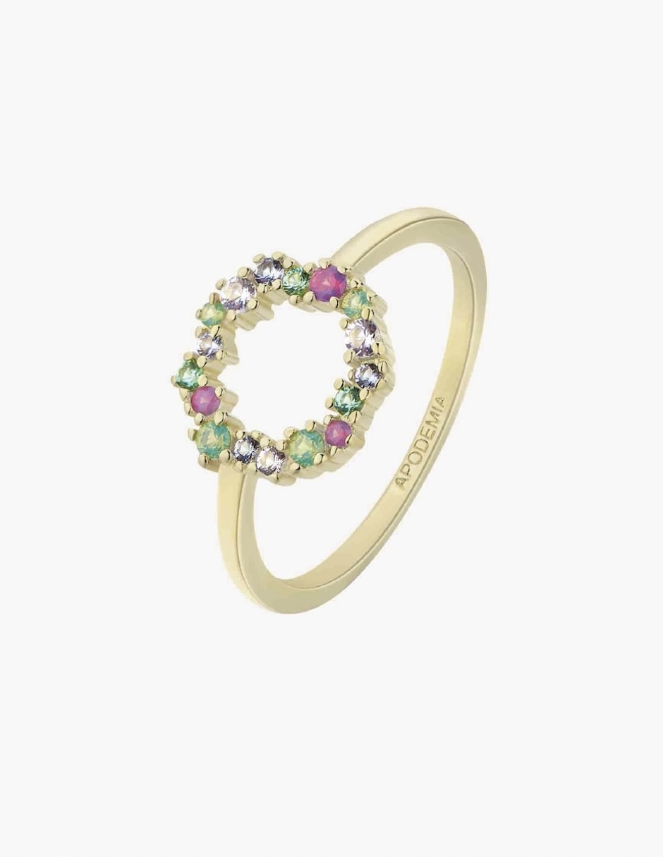 Anillo Angelique Rainbow circonita brillante