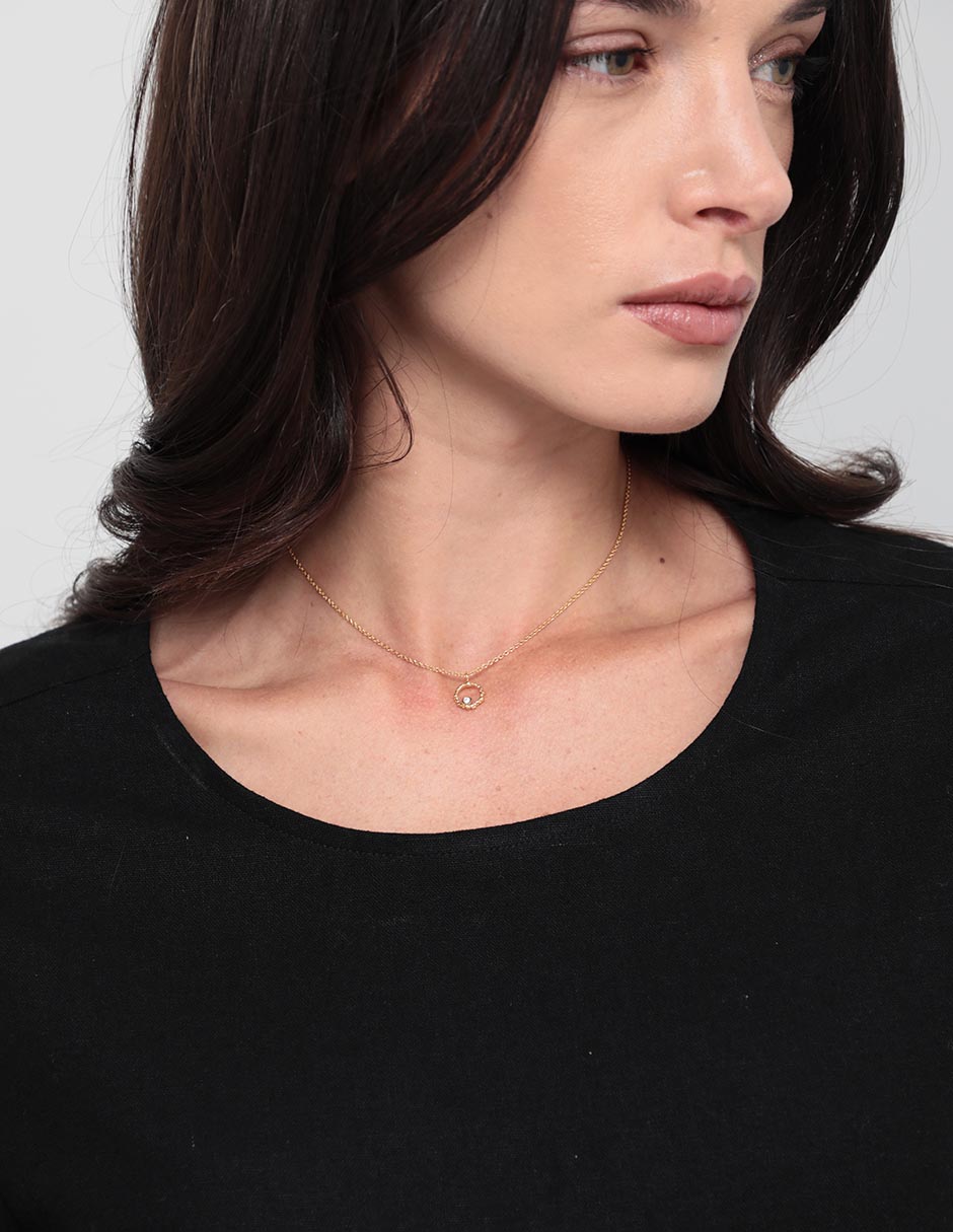 Collar Sand Dust de baño de oro 18 K 3