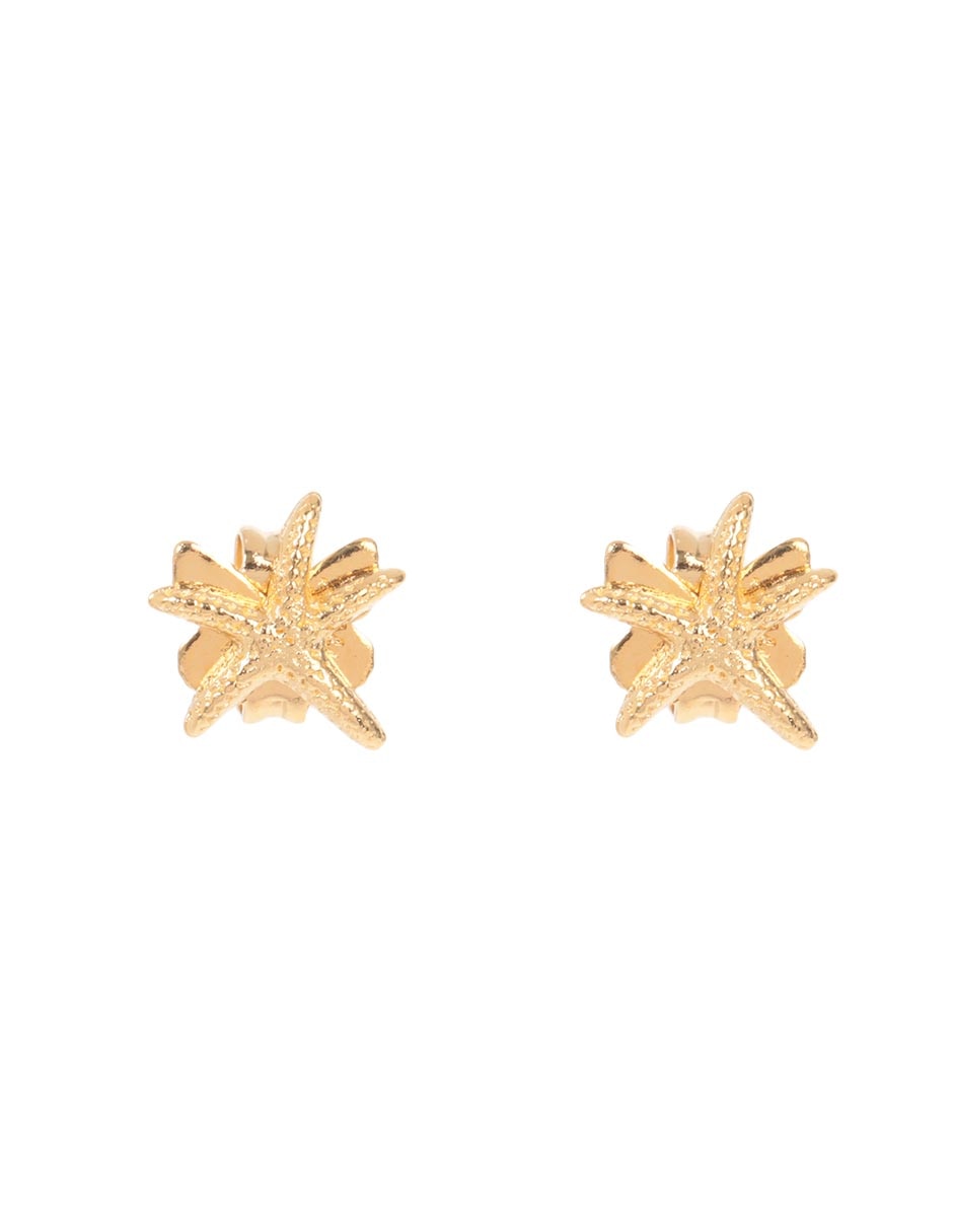 Broqueles de estrella mar Somers con acabado baño de oro