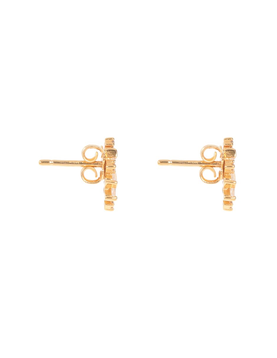 Aretes Tura Mali con acabado baño de oro circonita 3