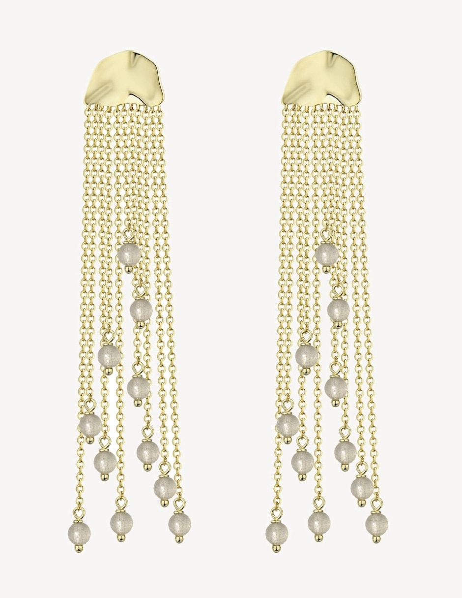 Aretes de medusa Jellyfish con acabado baño de oro zirconia