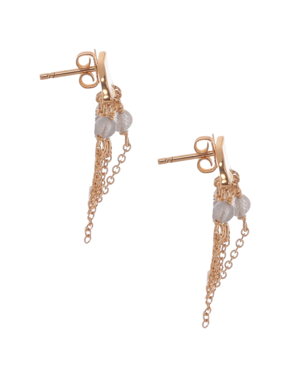 Aretes con acabado baño de oro circonita 3