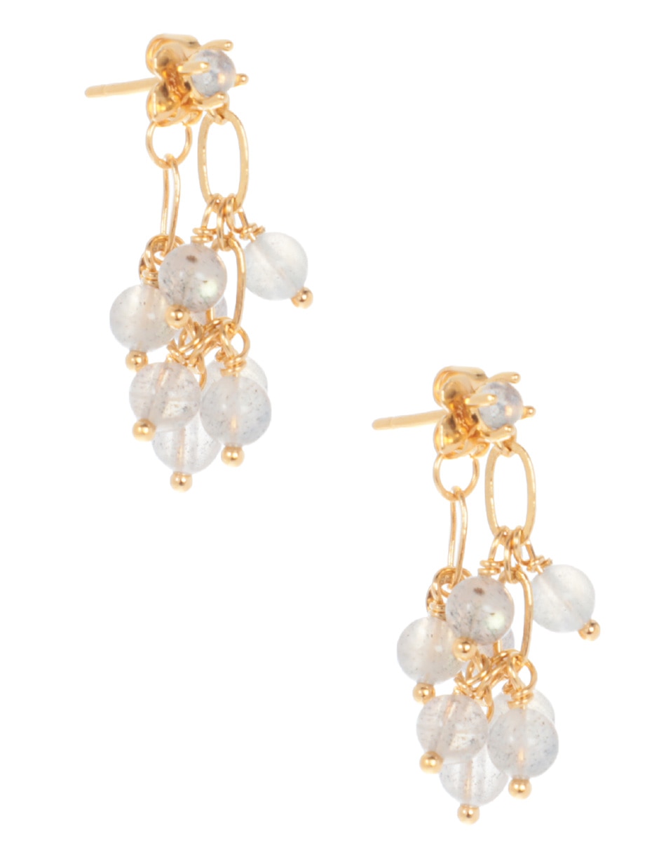 Aretes Jellyfish con acabado baño de oro circonita 2