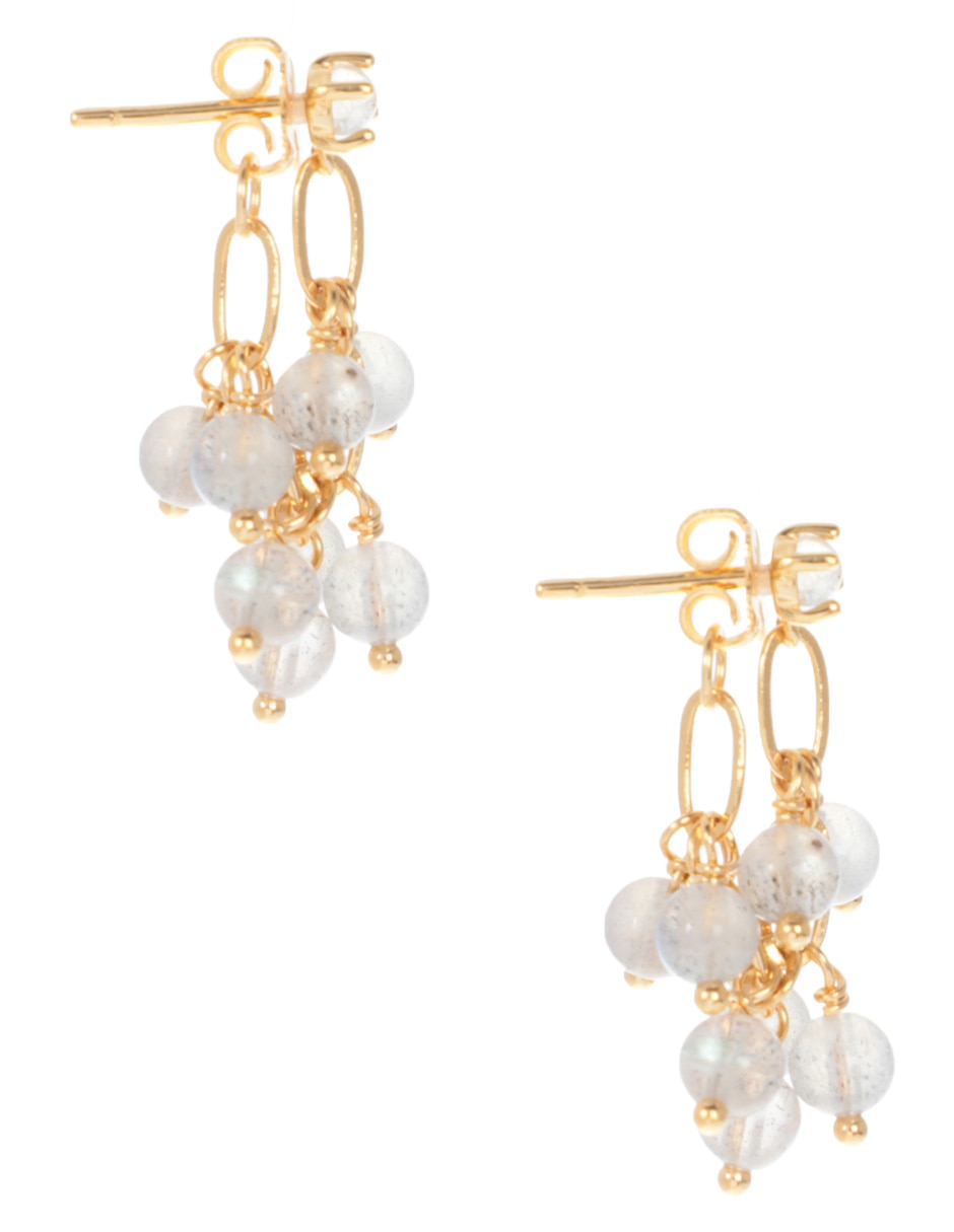 Aretes Jellyfish con acabado baño de oro circonita 3