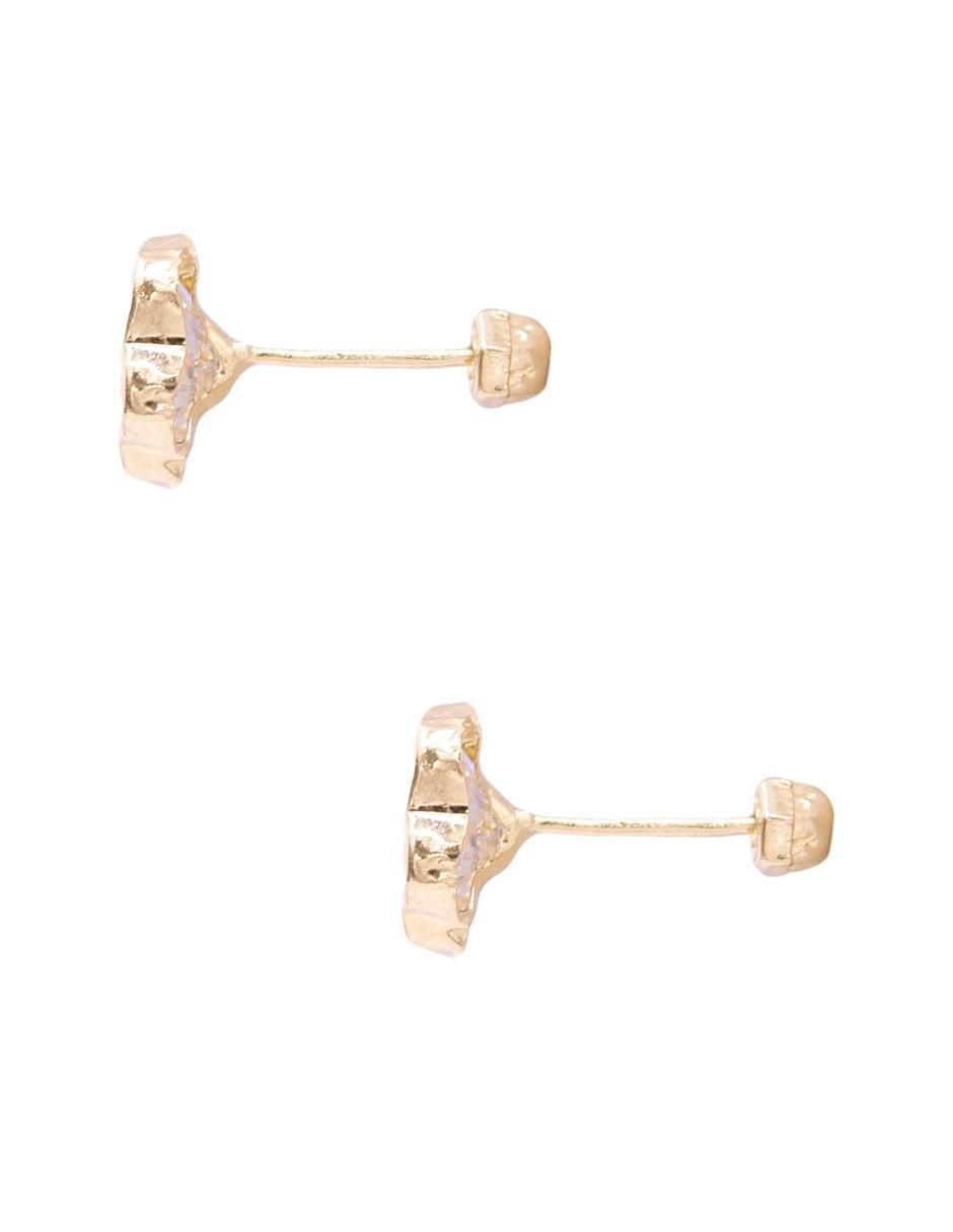 Broqueles de flor de oro con acabado pavé zirconia 2