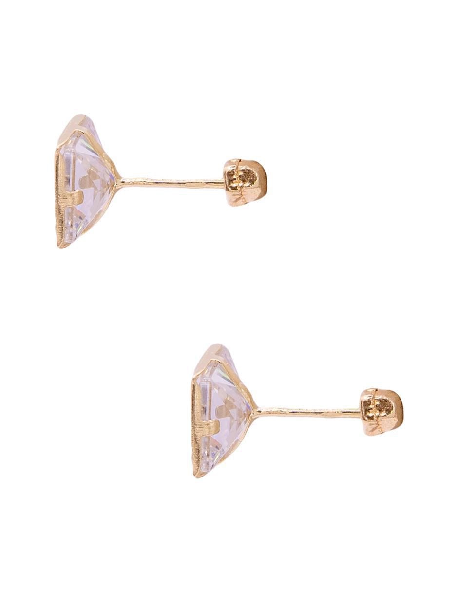 Broqueles cuadrados de oro con acabado pavé zirconia 2