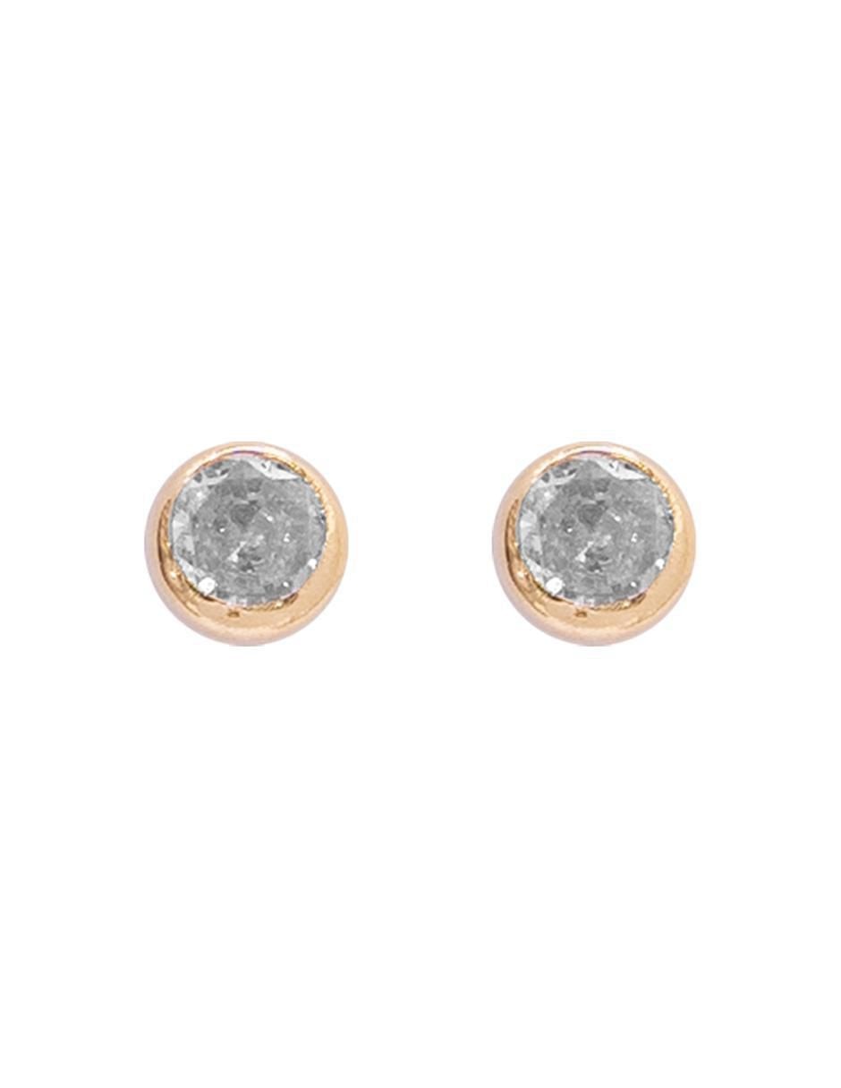 Broqueles redondos de oro con acabado pavé zirconia Broqueles redondos de oro con acabado pavé zirconia