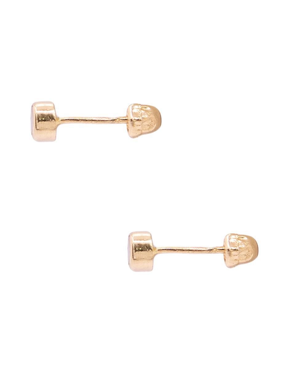 Broqueles redondos de oro con acabado pavé zirconia 2