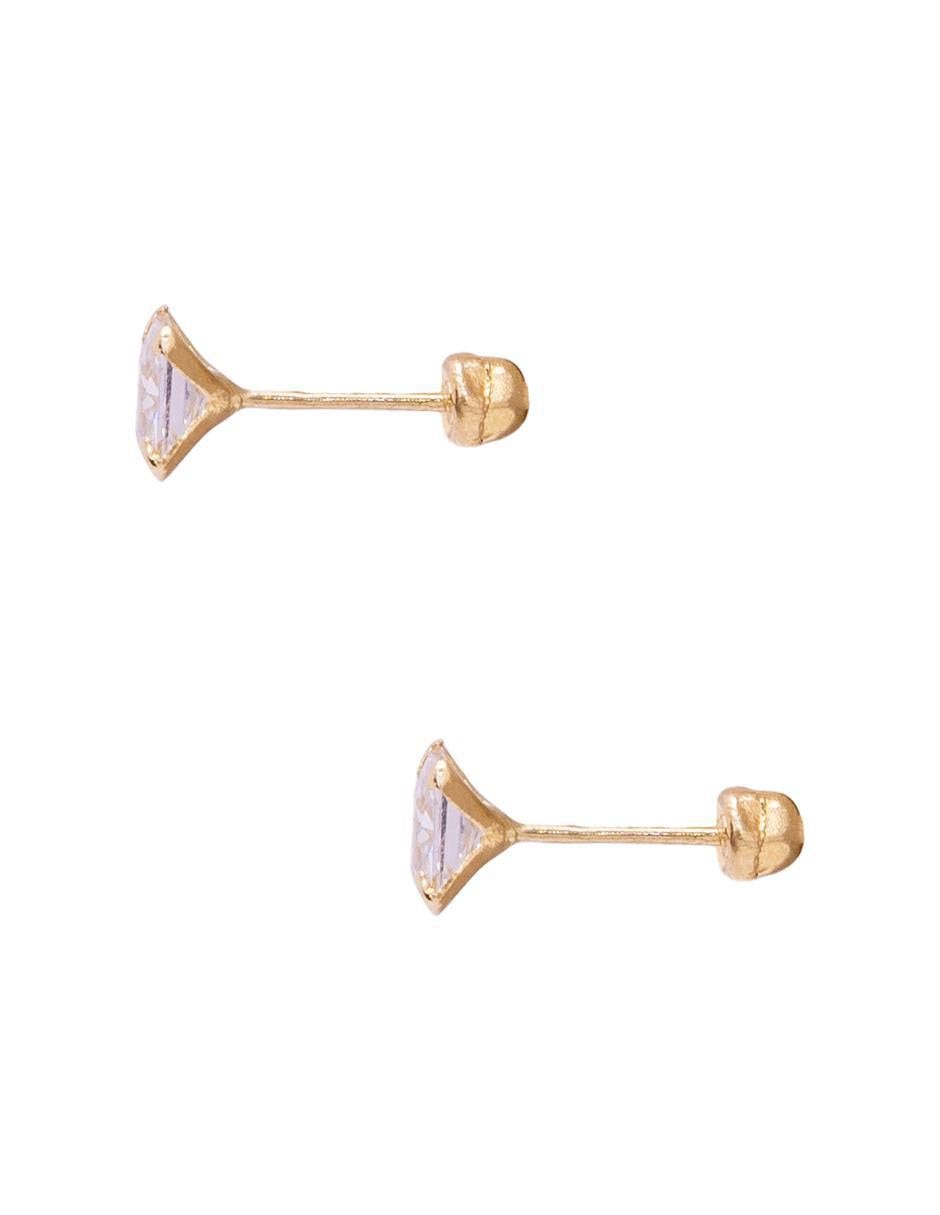 Broqueles cuadrados de oro con acabado pavé zirconia 3