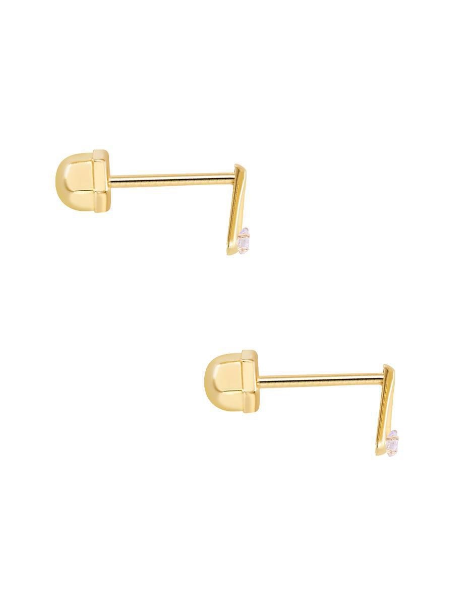 Broqueles triangulares de oro con acabado pavé zirconia 3