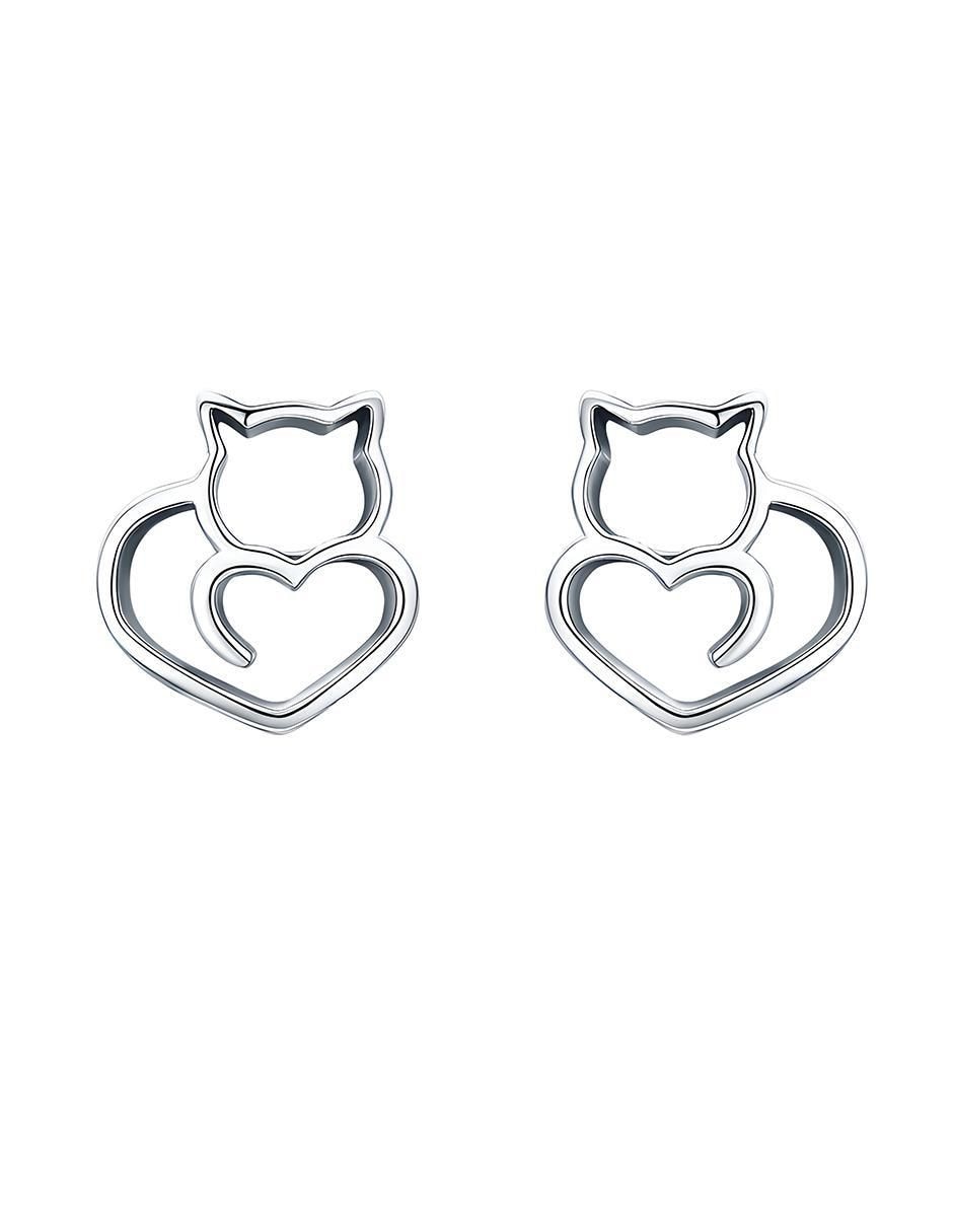 Broqueles de gato de plata P 925 con acabado brillante 1