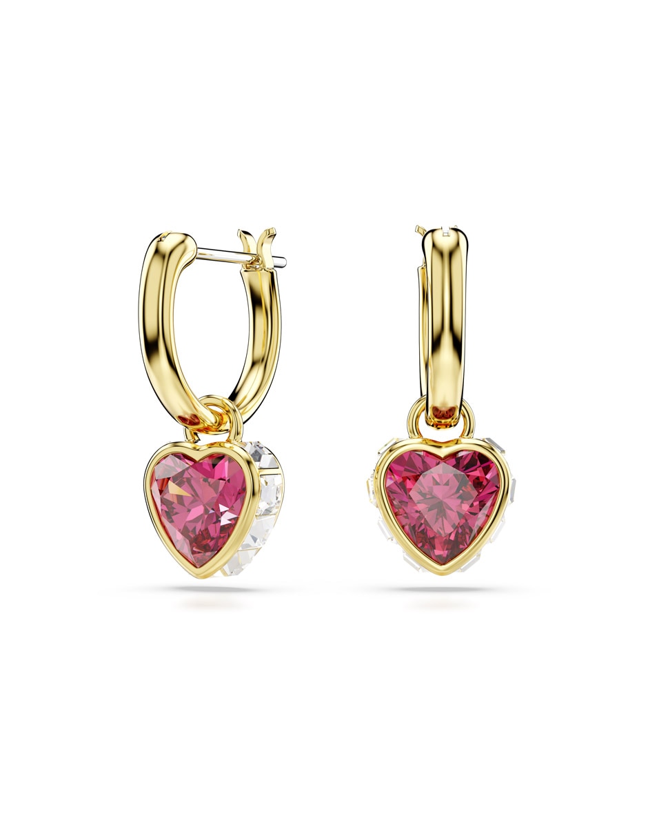 Aretes de corazón con acabado brillante 2