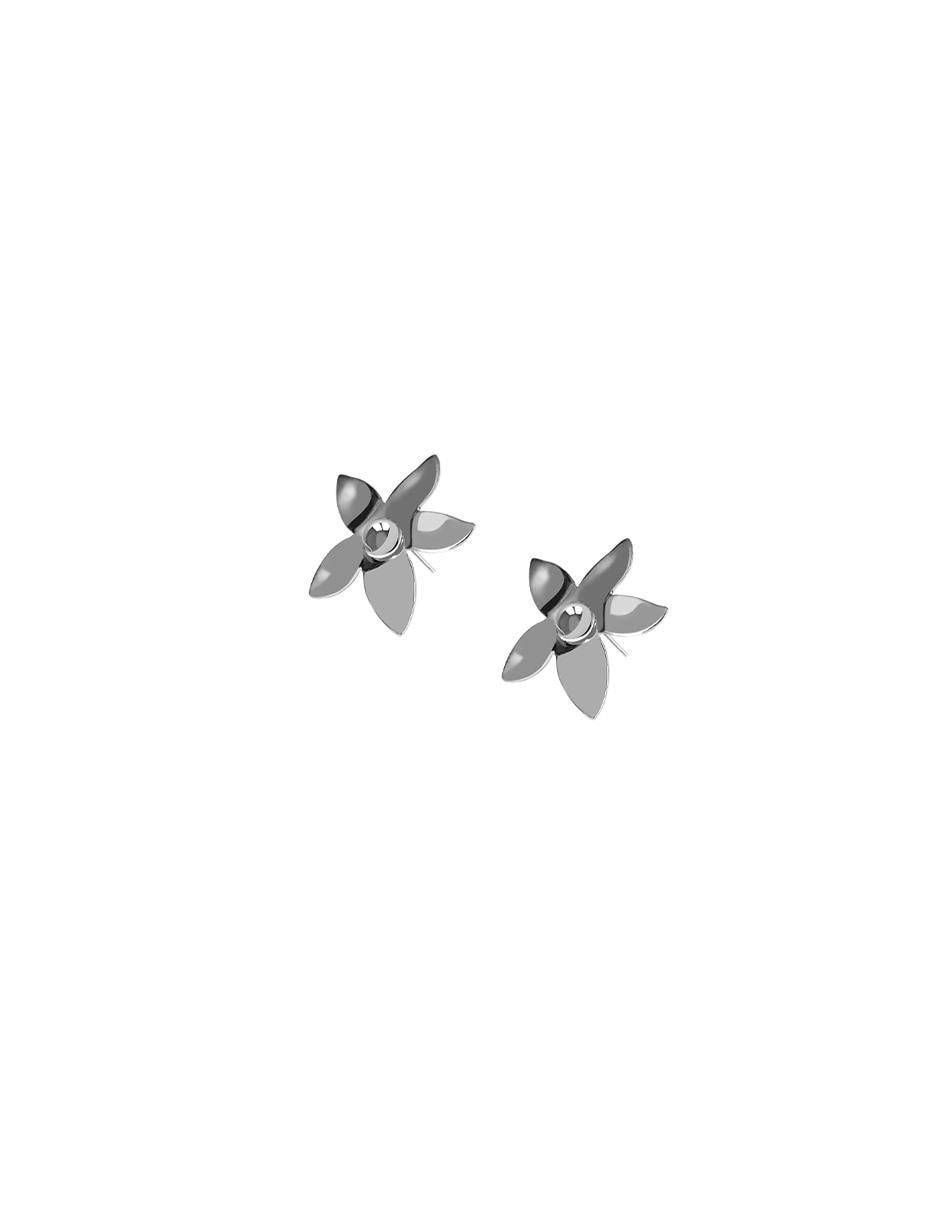 Aretes de flor Enrique Garcia de plata P 925 con acabado plateado 2