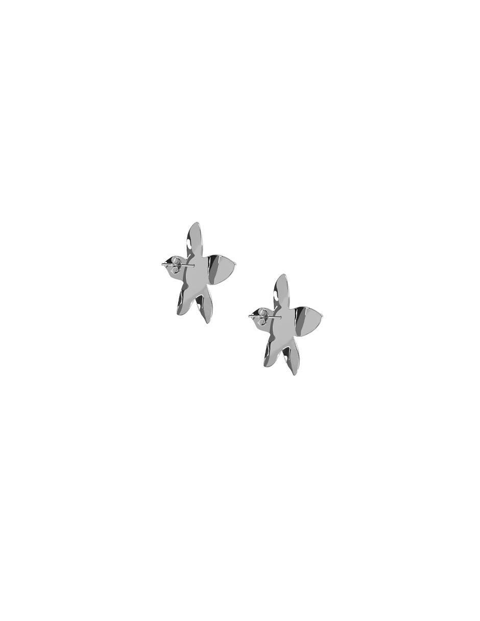 Aretes de flor Enrique Garcia de plata P 925 con acabado plateado 3