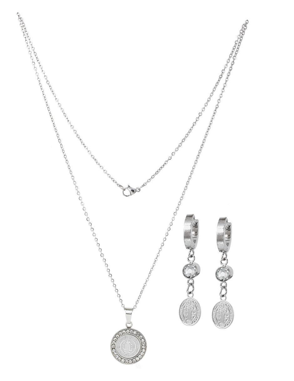 Aretes y collar cristal
