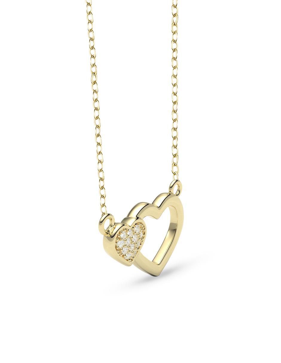 Collar con dije de corazón de oro 14 K 2