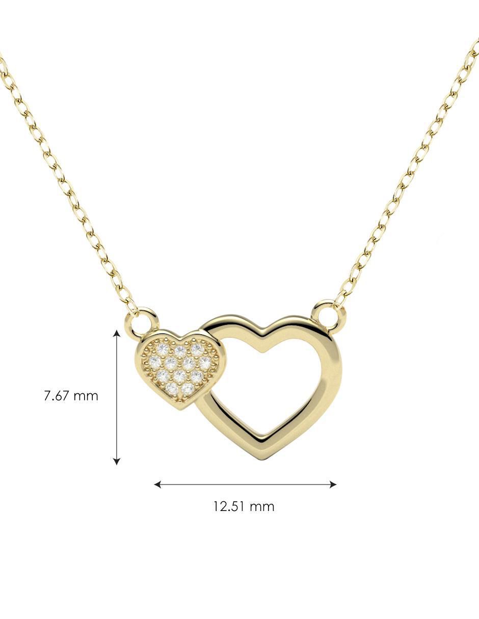Collar con dije de corazón de oro 14 K 4
