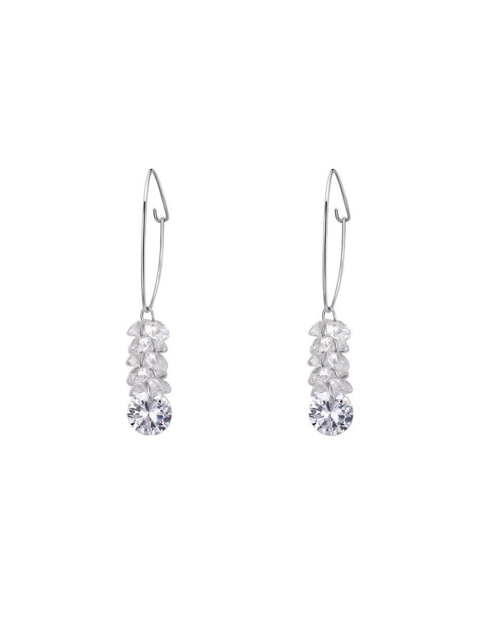 Aretes circulares Elegance con acabado baño de oro cristal