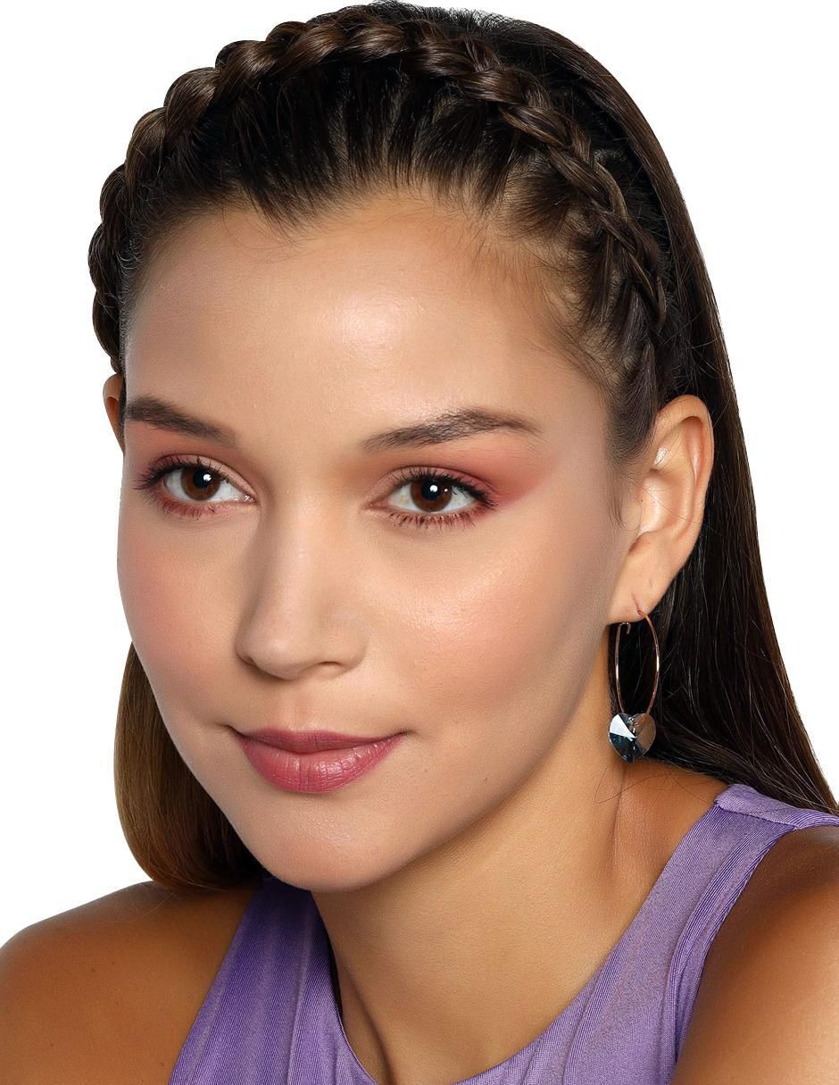Arracadas de corazón Elegance con acabado baño de oro cristal 2