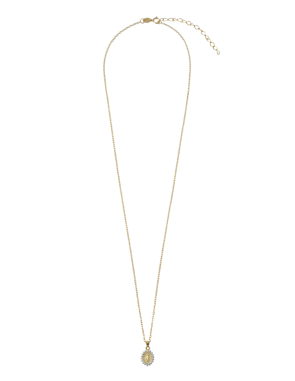 Collar con dije ovalado de plata P 925