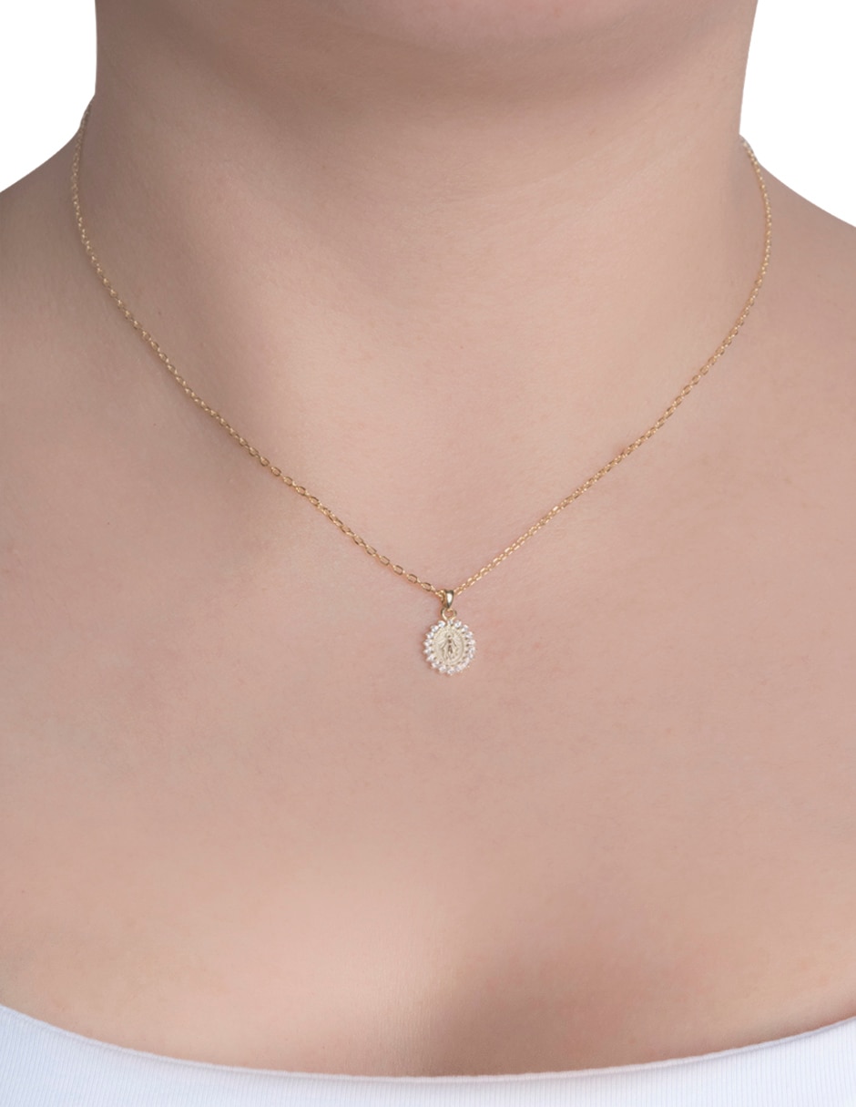 Collar con dije ovalado de plata P 925 3