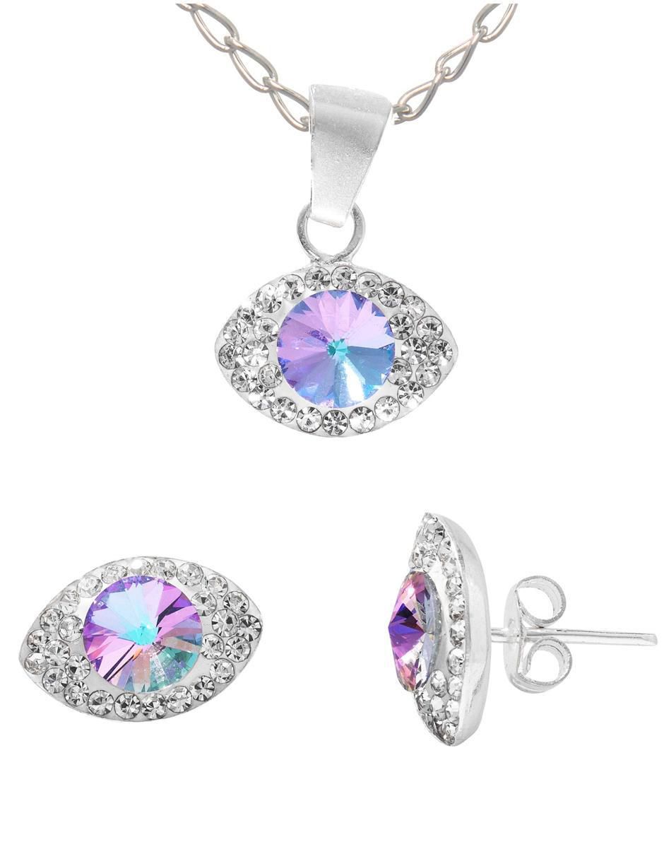 Set aretes y collar de ojo de plata p 925 zirconia Set aretes y collar de ojo de plata p 925 zirconia