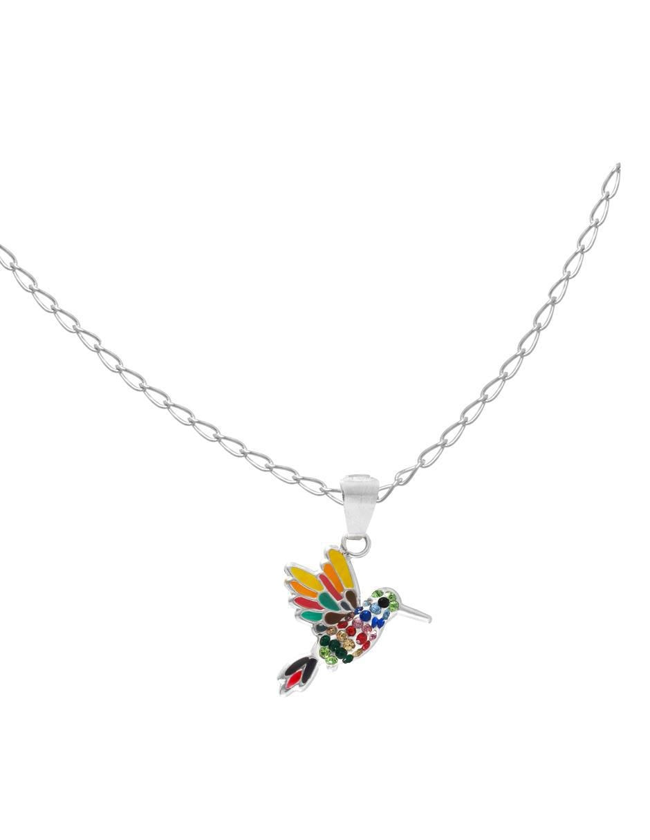 Set aretes y collar colibrí de plata p 925 zirconia 3
