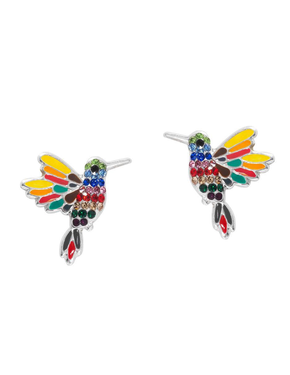 Set aretes y collar colibrí de plata p 925 zirconia 5