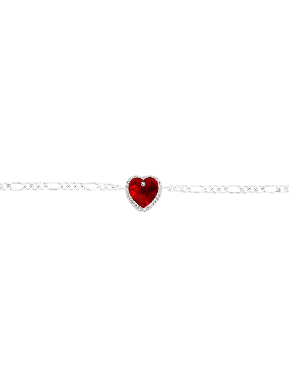 Set aretes, collar y pulsera de corazón de plata p 925 zirconia 4