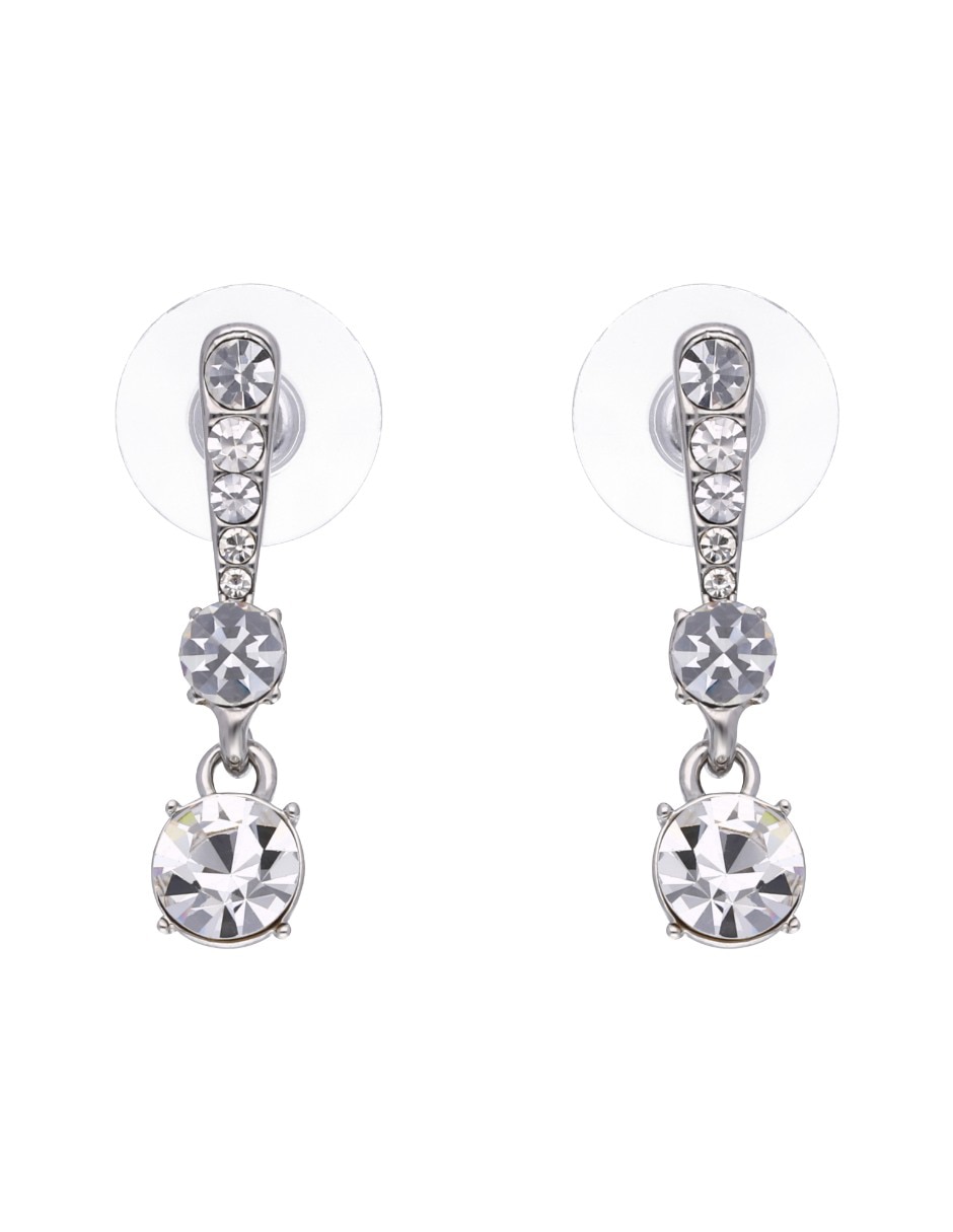 Aretes circulares Wintry Nights con acabado pavé cristal 1