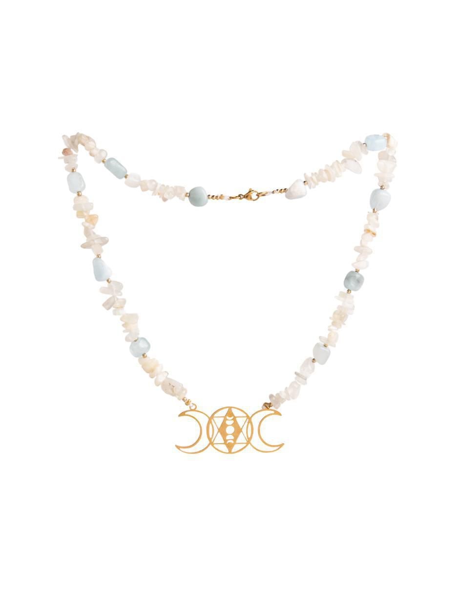 Collar de luna de baño de oro