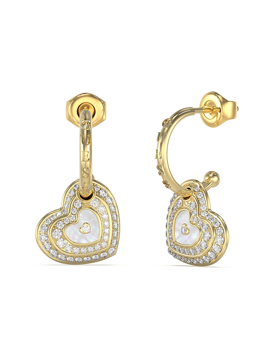 Aretes de corazón Amami con acabado diamantado circonita Aretes de corazón Amami con acabado diamantado circonita
