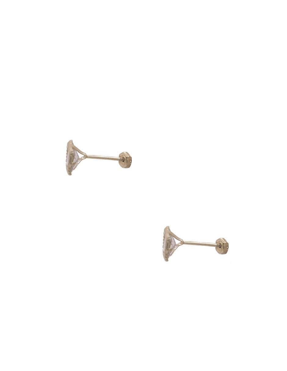 Broqueles cuadrados de oro amarillo con acabado brillante zirconia 3