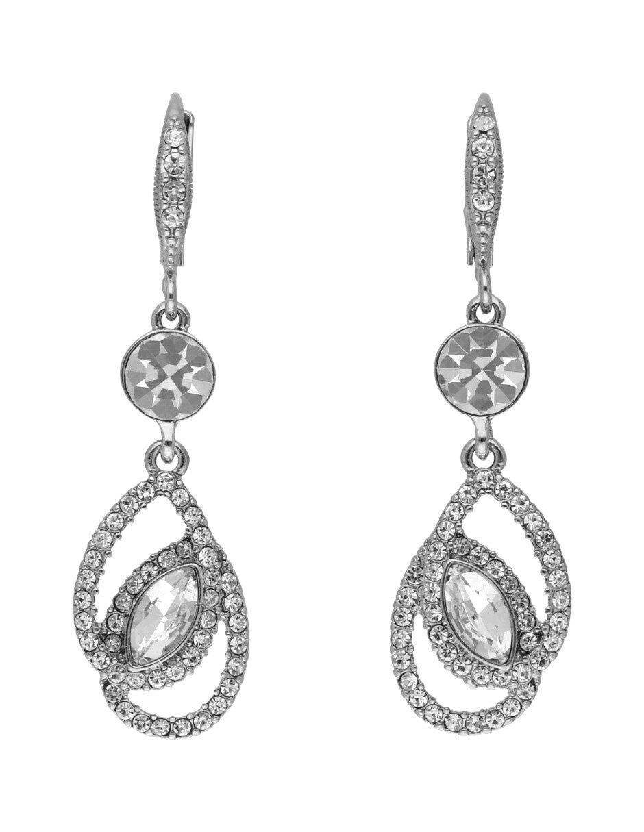 Aretes de gota Wrapped In Ribbon con acabado brillante cristal 1
