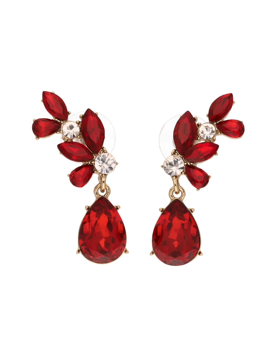 Aretes de gota New Romantics con acabado brillante cristal 1