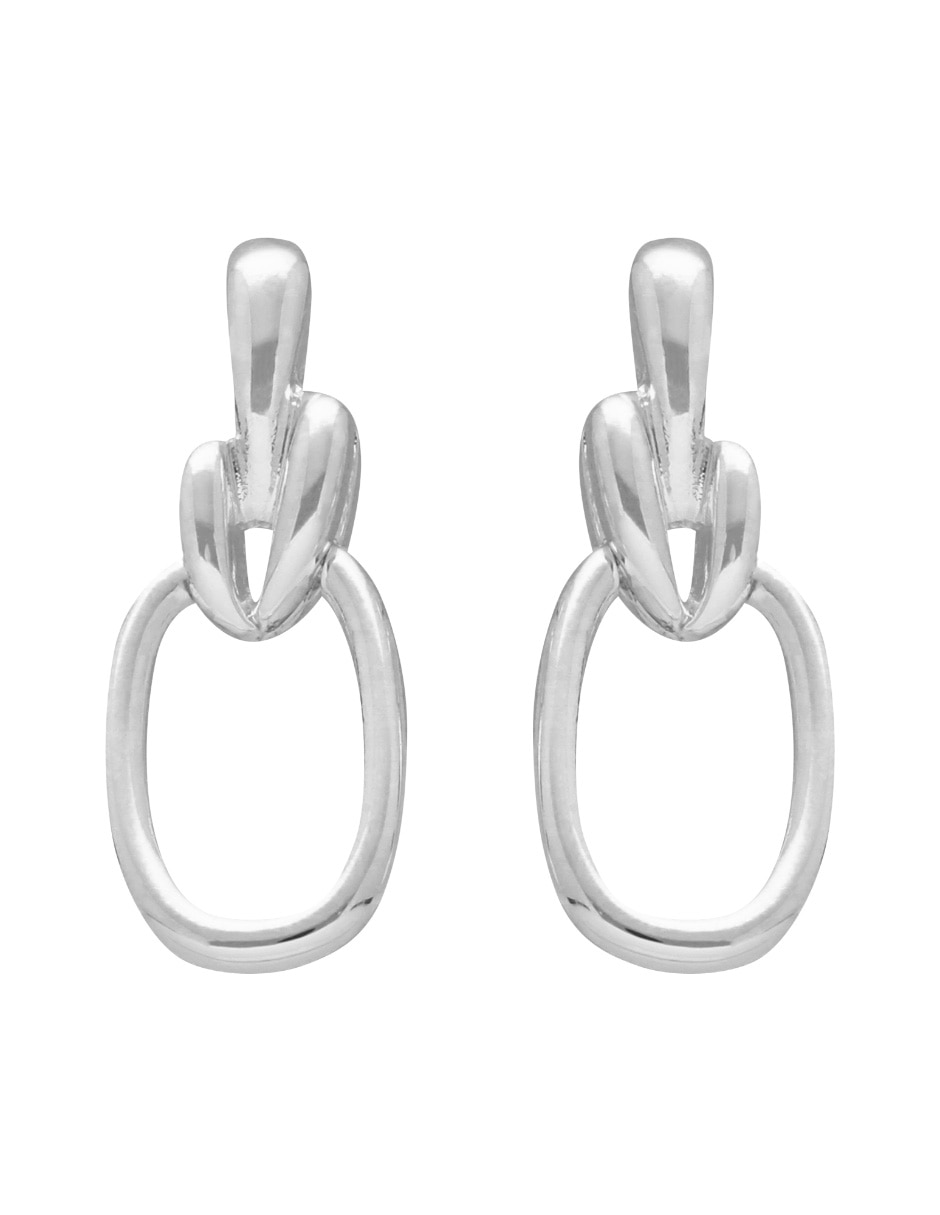 Aretes ovalados Linked To Me con acabado brillante