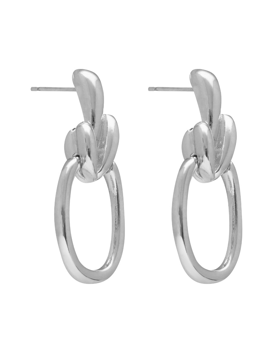 Aretes ovalados Linked To Me con acabado brillante 2
