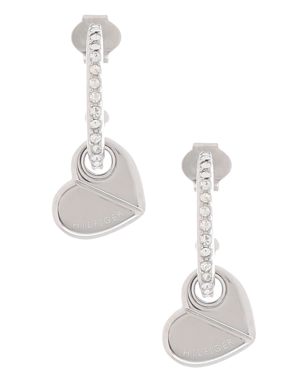 Aretes de corazón Love con acabado pavé cristal