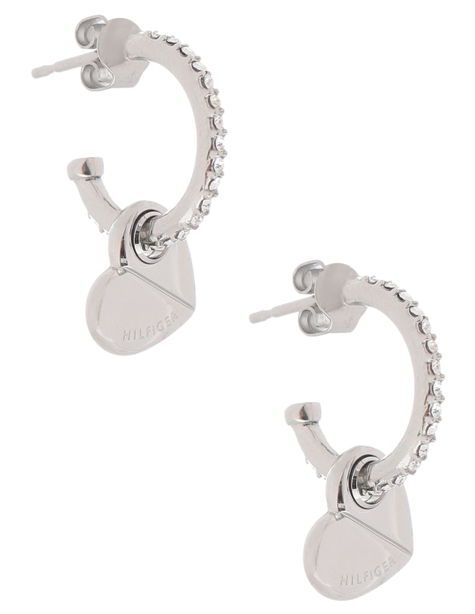 Aretes de corazón Love con acabado pavé cristal 2