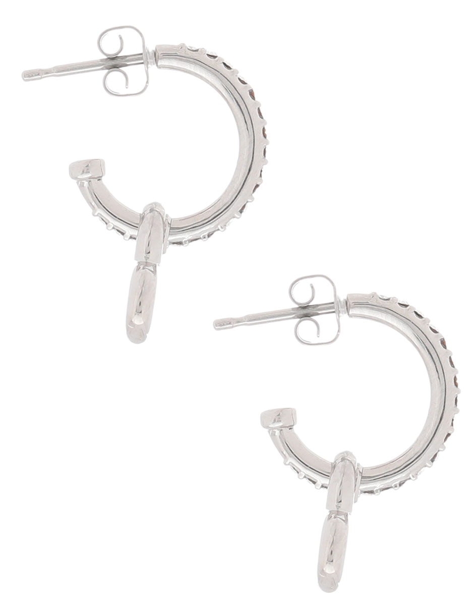 Aretes de corazón Love con acabado pavé cristal 3