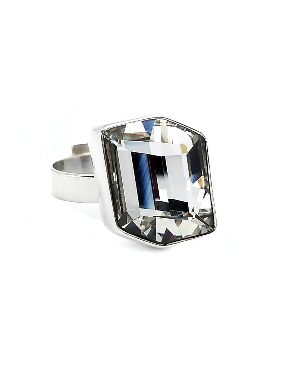 Anillo cuadrado Zvezda Fancy P 925 de plata cristal Liverpool