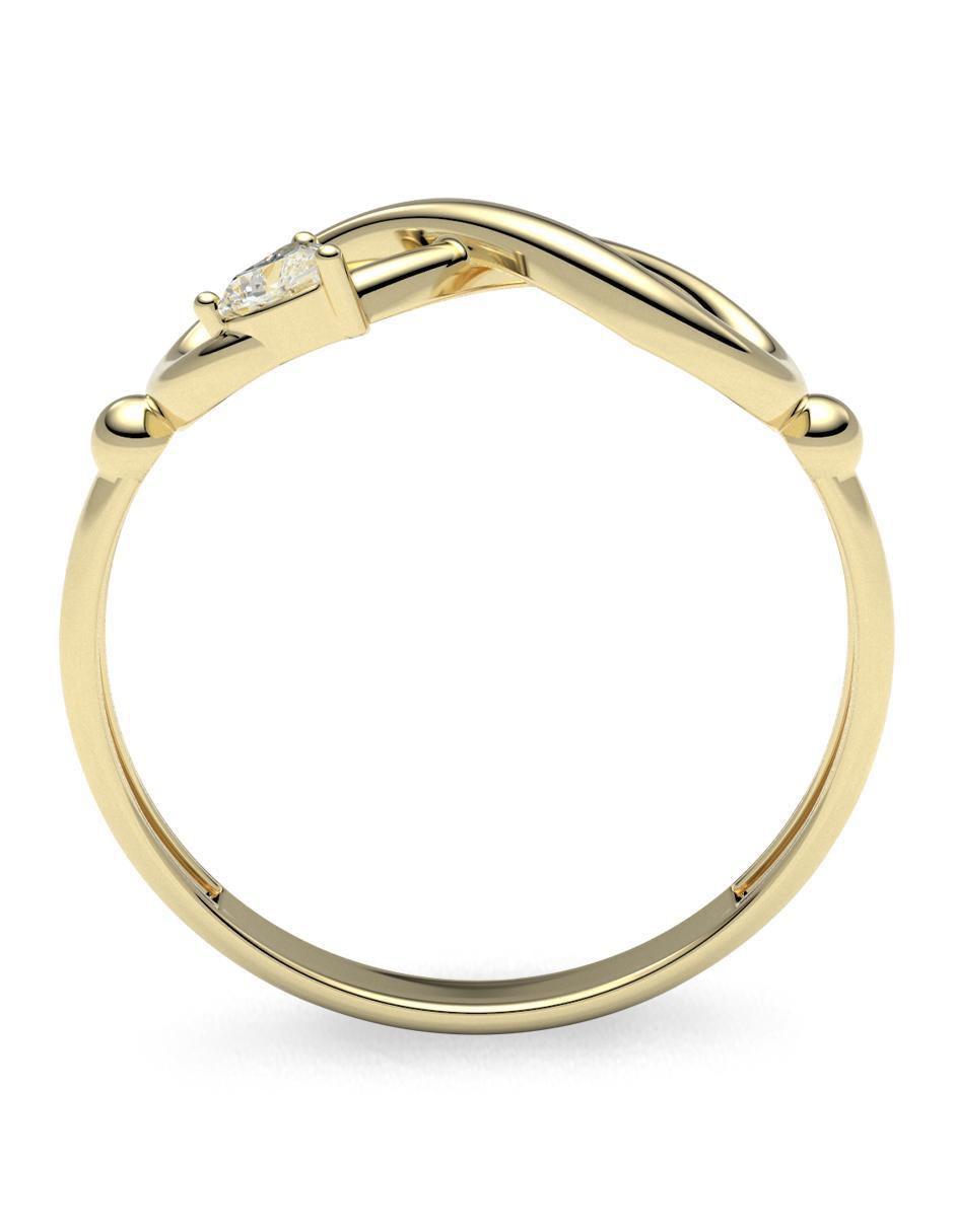 Anillo de corazón 14 k de oro zirconia brillante 4