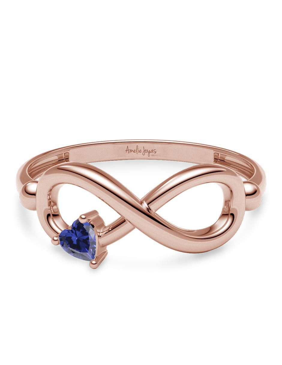 Anillo de corazón 14 k de oro zirconia brillante