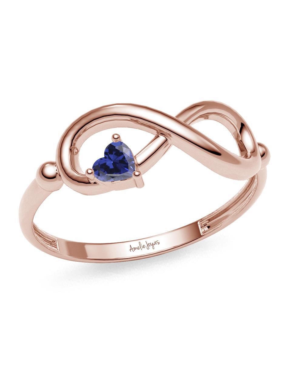 Anillo de corazón 14 k de oro zirconia brillante 3