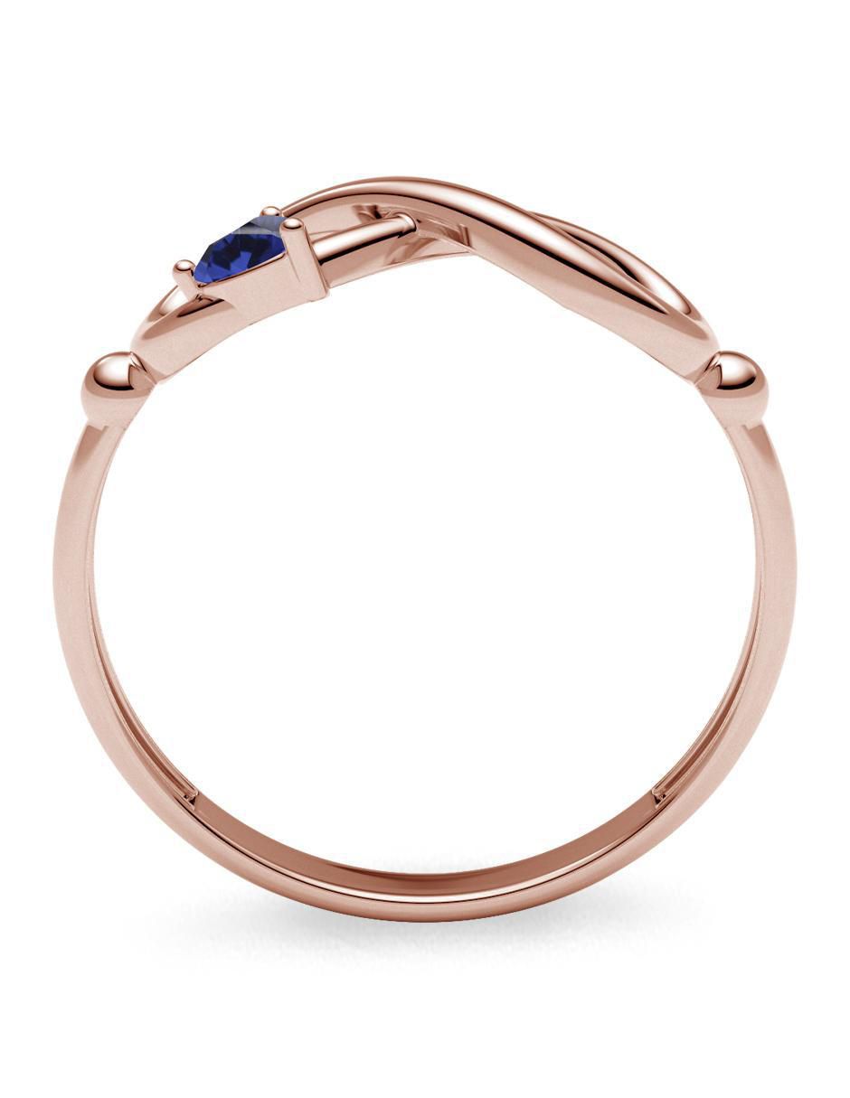 Anillo de corazón 14 k de oro zirconia brillante 4