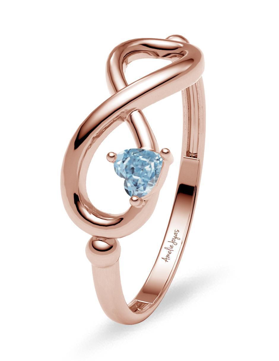 Anillo de corazón 14 k de oro zirconia brillante 2